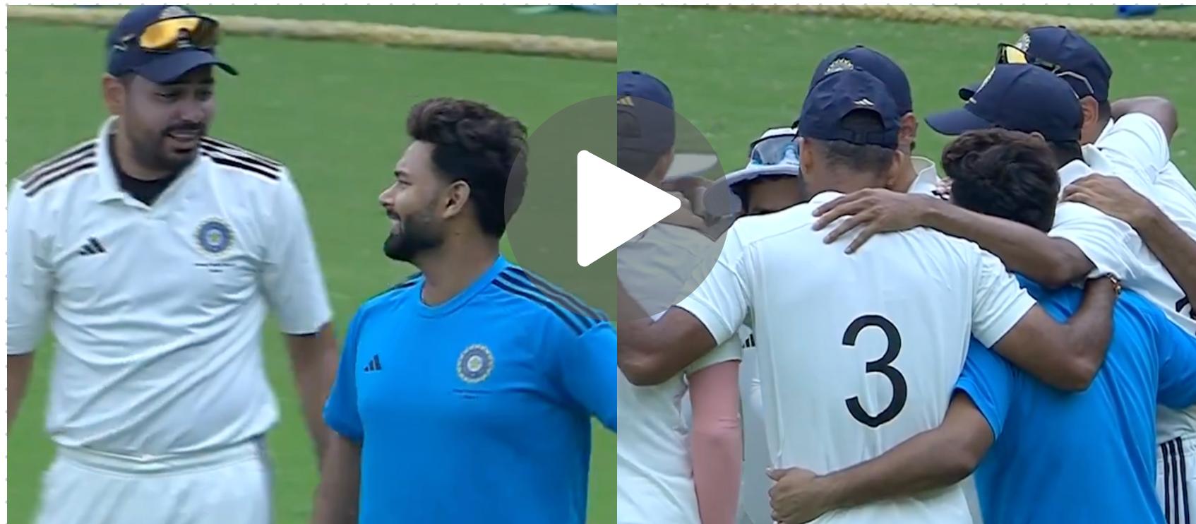 [Watch] Rishabh Pant Cheekily Sneaks Into Shubman Gill's Team Huddle During Duleep Trophy 2024